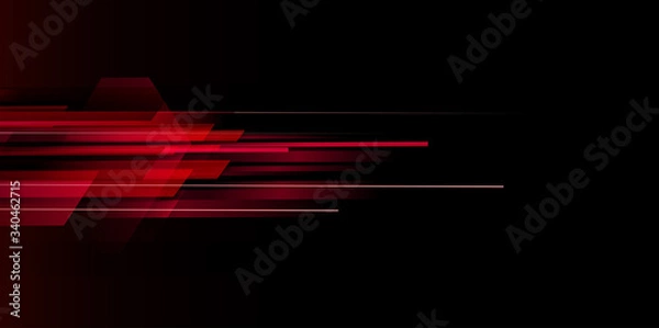 Obraz abstract speed movement pattern with shiny glowing blurred line shape, gradient color. vector design template