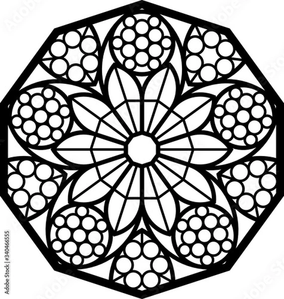 Fototapeta Rose Window, Fig. 11, decagon 1, triangular 2