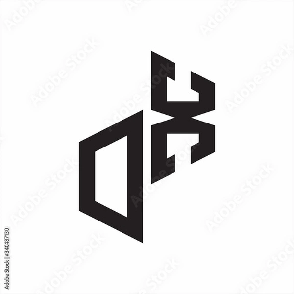 Fototapeta DX Initial Letters logo monogram with up to down style