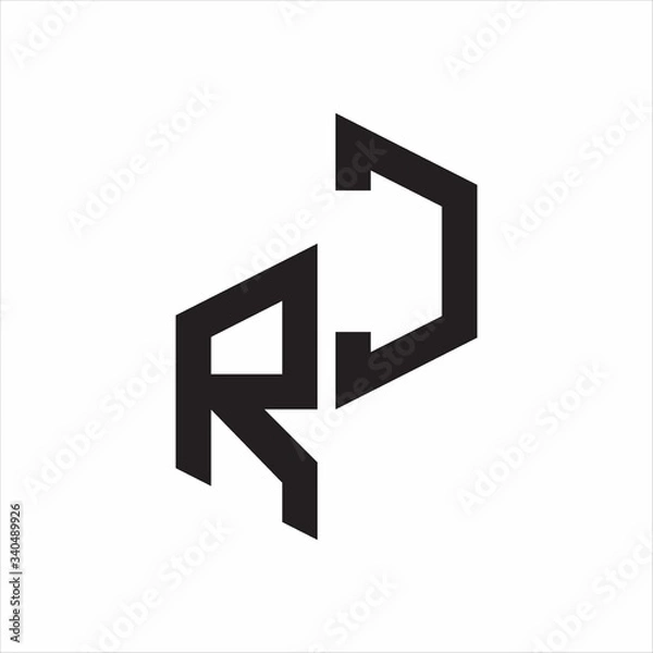 Fototapeta RC Initial Letters logo monogram with up to down style