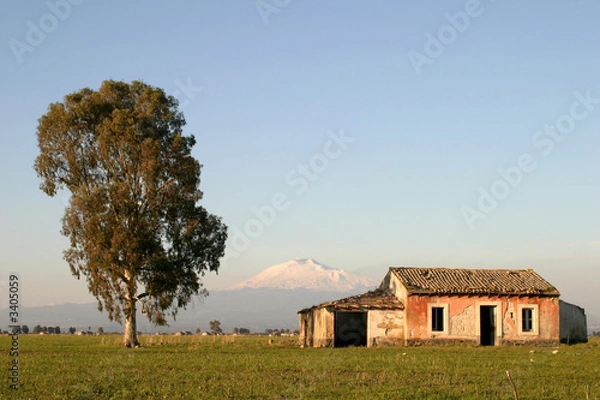 Obraz ruine vor dem etna