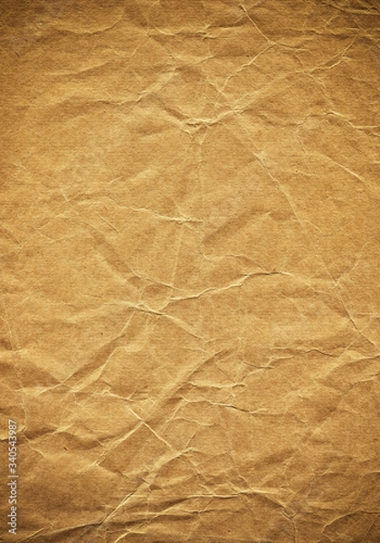 Obraz Blank crumpled brown paper textured background