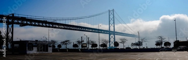 Obraz Cloudy bridge over the river