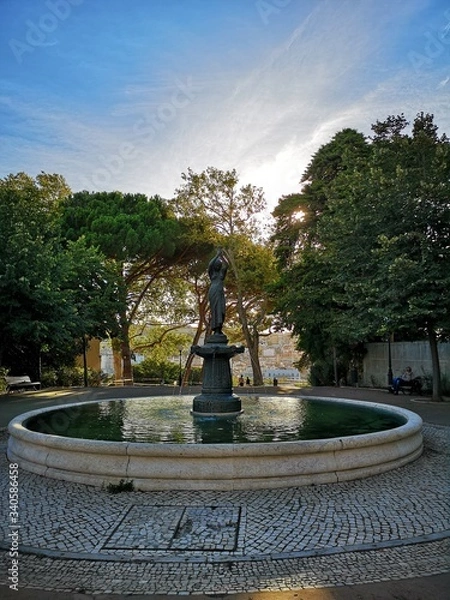 Obraz Fontaine et parc