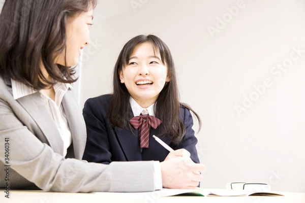 Obraz 塾講師に勉強を教わる女子中学生