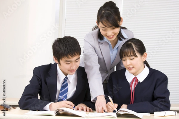 Fototapeta 塾講師と生徒