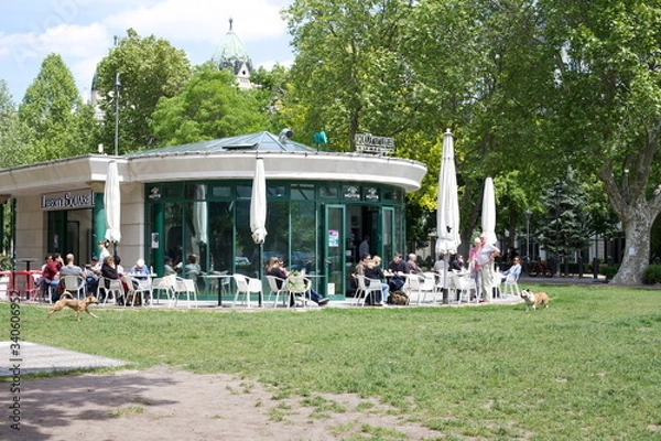 Fototapeta Round cafe in Budapest in the centre