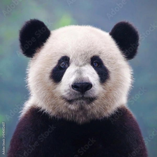 Fototapeta Cute giant panda bear posing for camera
