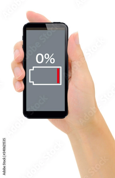 Obraz バッテリーが切れたスマートフォン