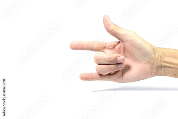Obraz Human hand on white background