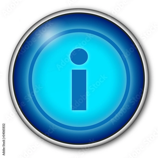 Obraz blue button information
