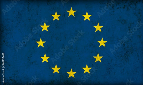 Fototapeta EU flag on grunge background