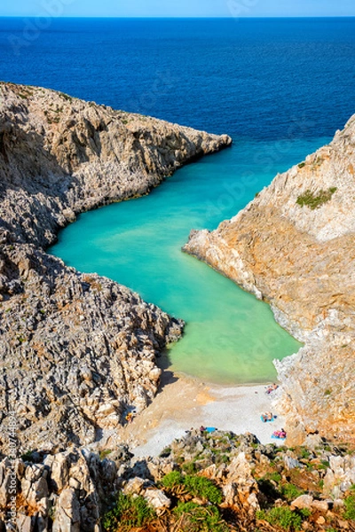 Fototapeta Seitan Limania Agiou Stefanou beach in Chania region on Crete, Greece