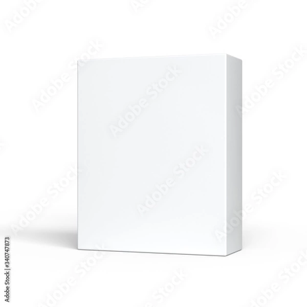 Obraz Product box mockup isolated on white. Course cover template. 3d render