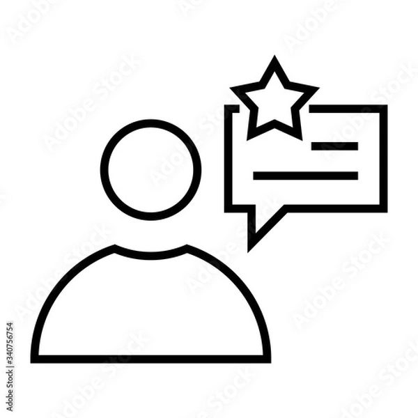 Fototapeta Customer experience icon in line style. Client reviews, ratings symbol. Business concept.