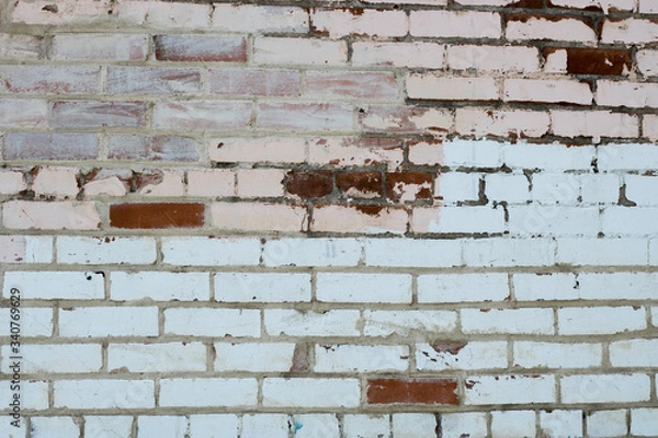 Obraz Pink Red White Brick Wall Texture Background