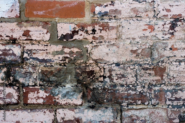 Obraz Pink Blue Black Red Brick Paint Texture Background