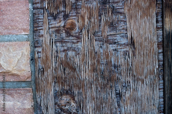 Obraz Wood Texture Old Brick Wall Background