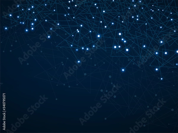 Obraz Abstract geometric background with connecting glowing dots and lines. Modern technology concept. Polygonal structure. Futuristic Design