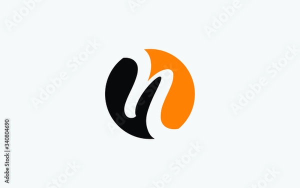 Fototapeta n Lowercase Letter Cursive Icon or Logo design, Vector Template
