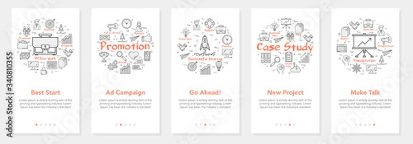 Obraz Vector five vertical banners - promotion, case study