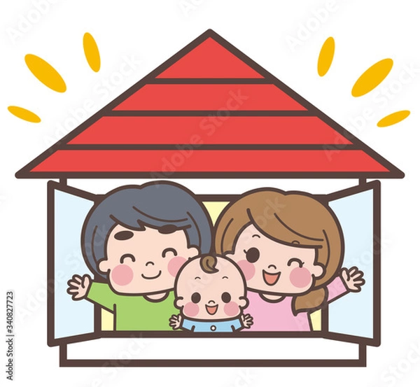 Fototapeta 外出自粛　家族