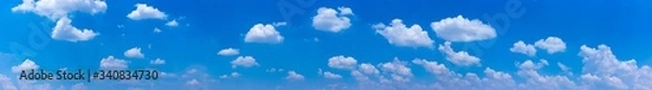Fototapeta Panorama blue sky  background with tiny clouds.