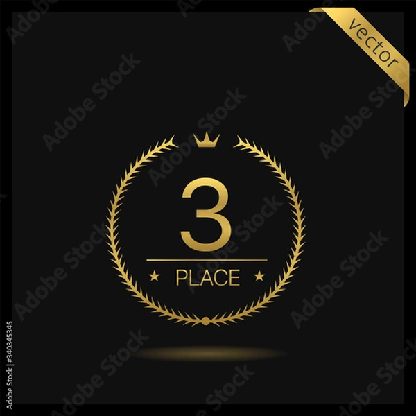 Fototapeta Third place Laurel wreath icon