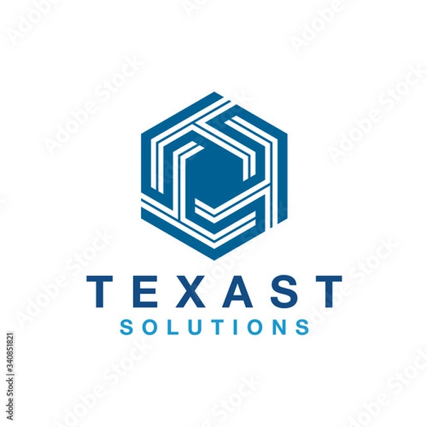 Fototapeta letter t hexagon cube box, logo T T Creative Abstract .