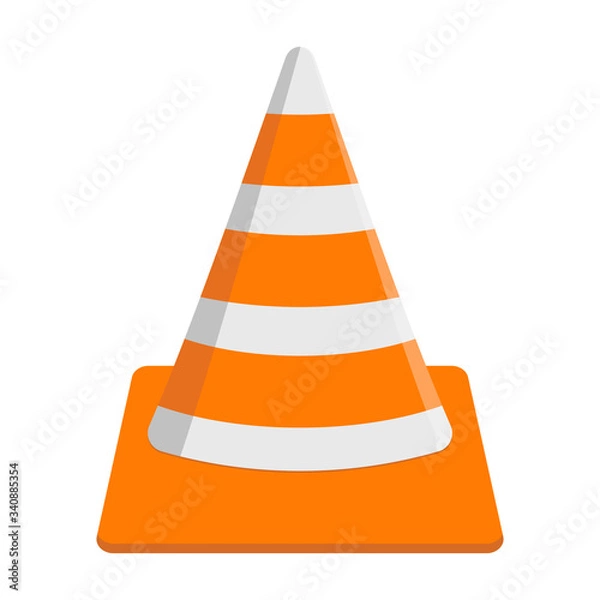 Obraz Traffic cone icon isolated on white background. Vector illustration.