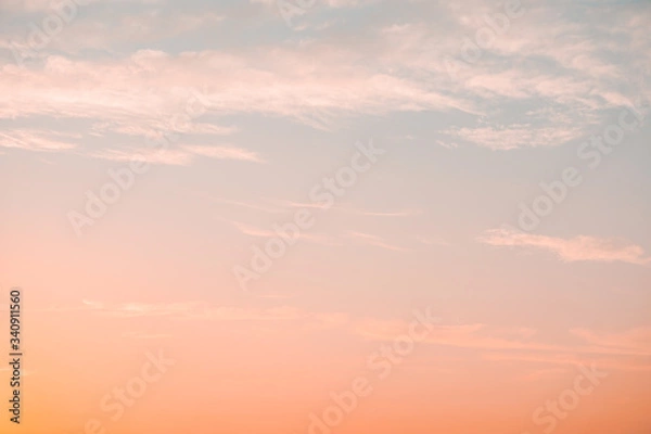 Fototapeta sunset sky with clouds in pastel tone
