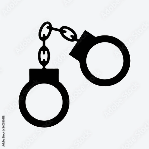 Obraz handcuffs single vector icon symbol