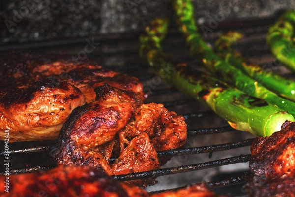 Obraz Schweinestake auf Grill