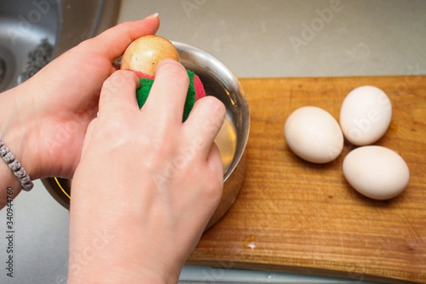 Fototapeta Egg bleaching procedure