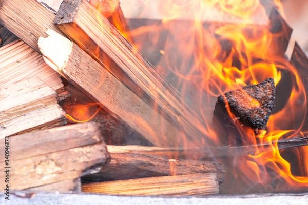 Fototapeta Fiery background, texture, fire closeup
