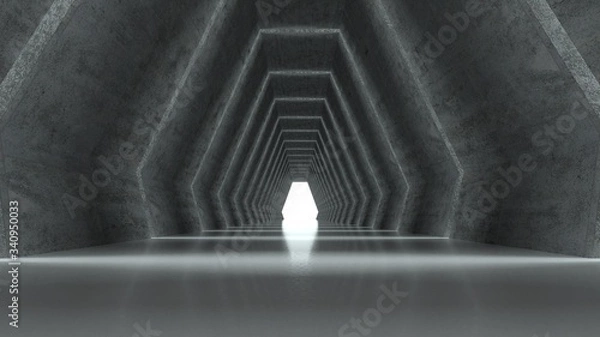 Obraz 3d render dark concrete empty hall background