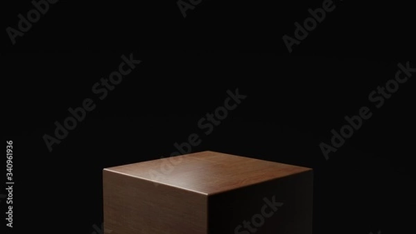 Obraz 3d render ofbackground with a pedestal and a showcase, abstract minimal concept, blank space, simple clean design, minimalist mockup