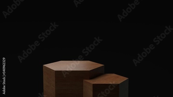 Obraz 3d render ofbackground with a pedestal and a showcase, abstract minimal concept, blank space, simple clean design, minimalist mockup