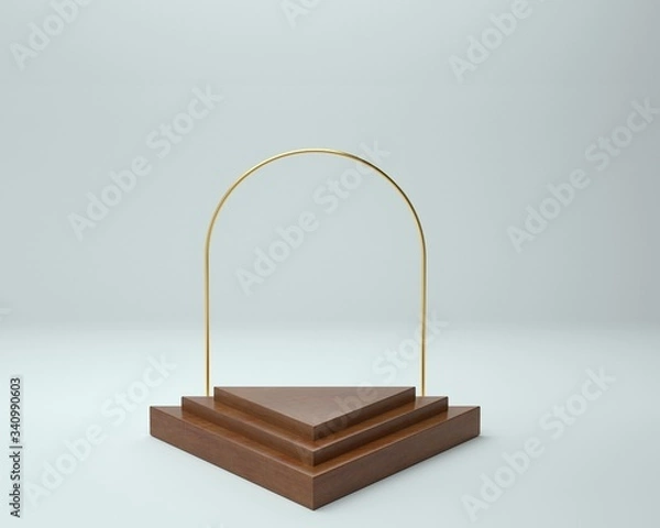 Obraz 3d render of background with a pedestal and a showcase, abstract minimal concept, blank space, simple clean design, minimalist mockup