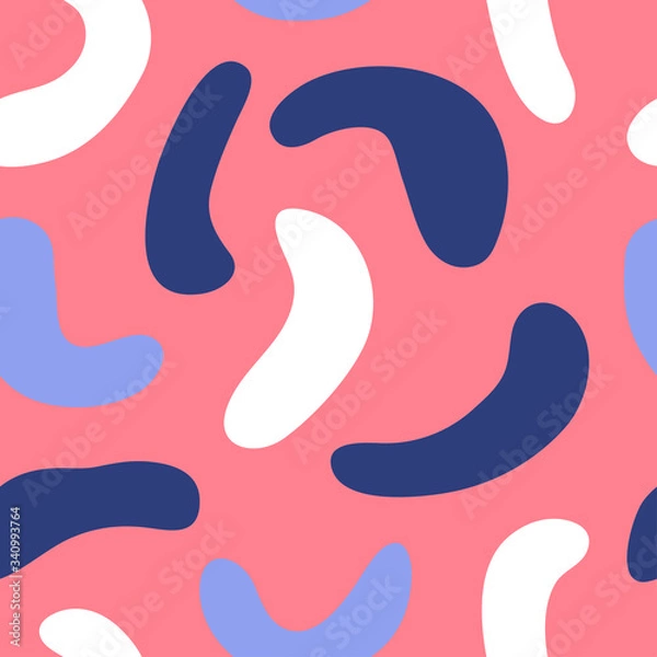 Fototapeta Hand drawn seamless pattern with circles. Abstract pop art background. Grunge vector illustration in style 90s