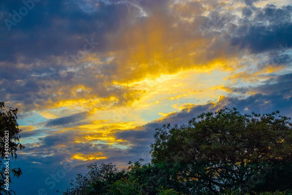 Fototapeta sun rays in the evening