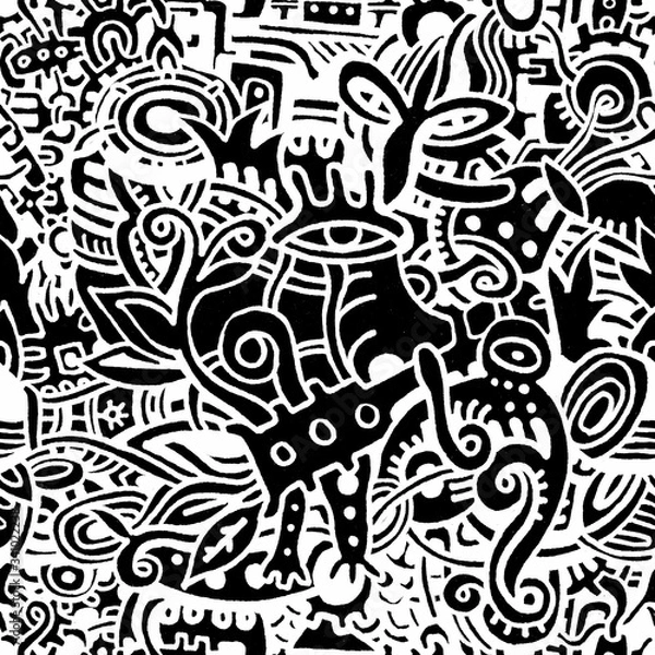 Fototapeta Abstract black and white pattern