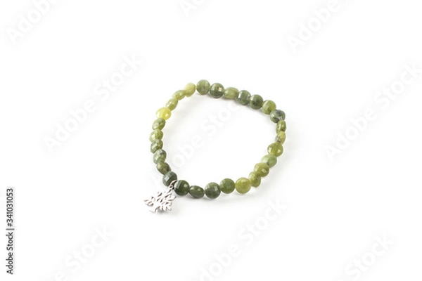 Obraz Jadeite bracelet on a white background isolate