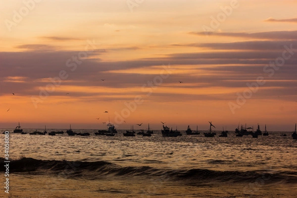 Obraz Botes en el atardecer