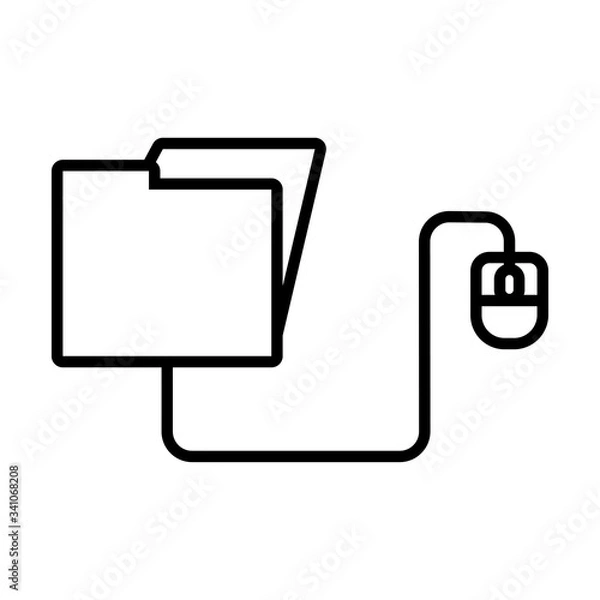 Fototapeta folder with mouse education online line style
