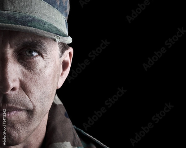 Obraz Dramatic Soldier Portrait