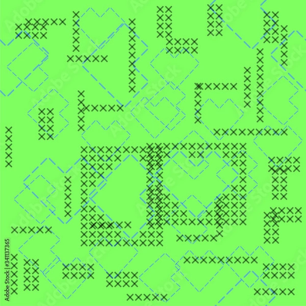 Obraz Cross Stitch Vector Background Seamless