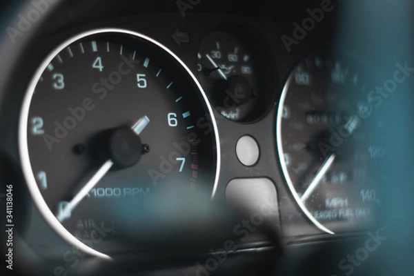 Fototapeta car red interior