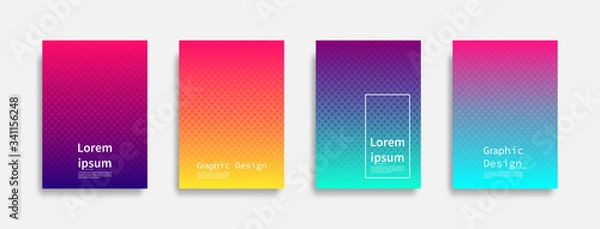 Fototapeta Minimal covers design. Halftone dots colorful design. Future geometric patterns. Eps10 vector.