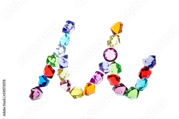 Fototapeta アルファベット　u　筆記体小文字　白背景　切り抜き